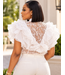 Lace Moments Ruffle Top - White