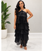 Forever Grace Ruffle Dress - Black