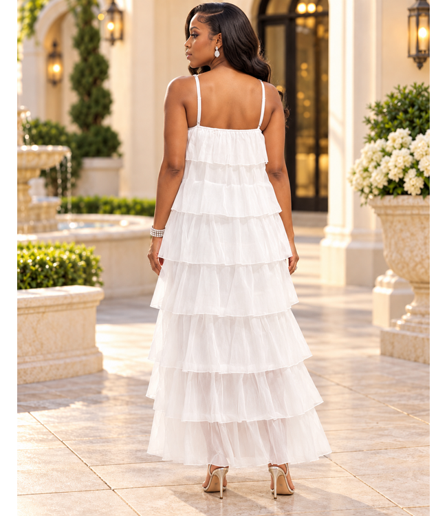 Forever Grace Ruffle Dress - White