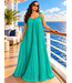 Sea Glass Pleated Maxi Dress - Teal