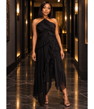 Effortless Mood Ruffle Dress - Black
