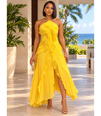 Effortless Mood Ruffle Dress - Yellow