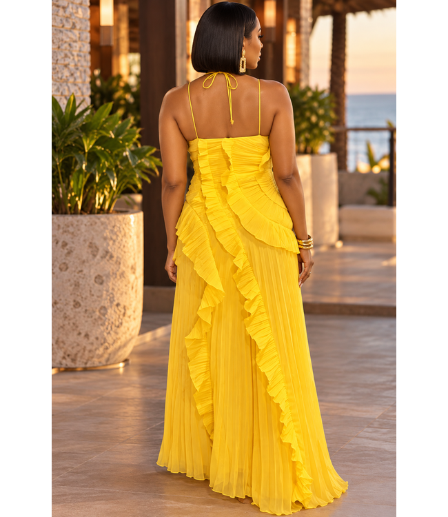 Effortless Mood Ruffle Dress - Yellow