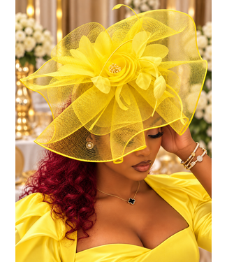 Ready For More Fascinator - Yellow