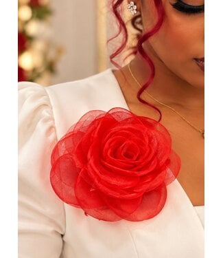 A Rose For You Rosette Fascinator & Corsage - Red