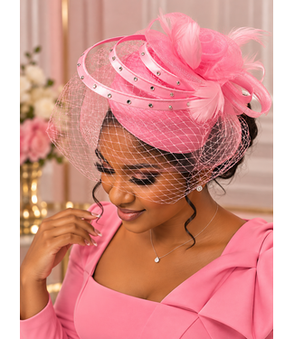 THE DUCHESS FASCINATOR HAT - LIGHT PINK