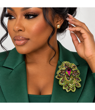 Capture This Brooch - Green Iridescent