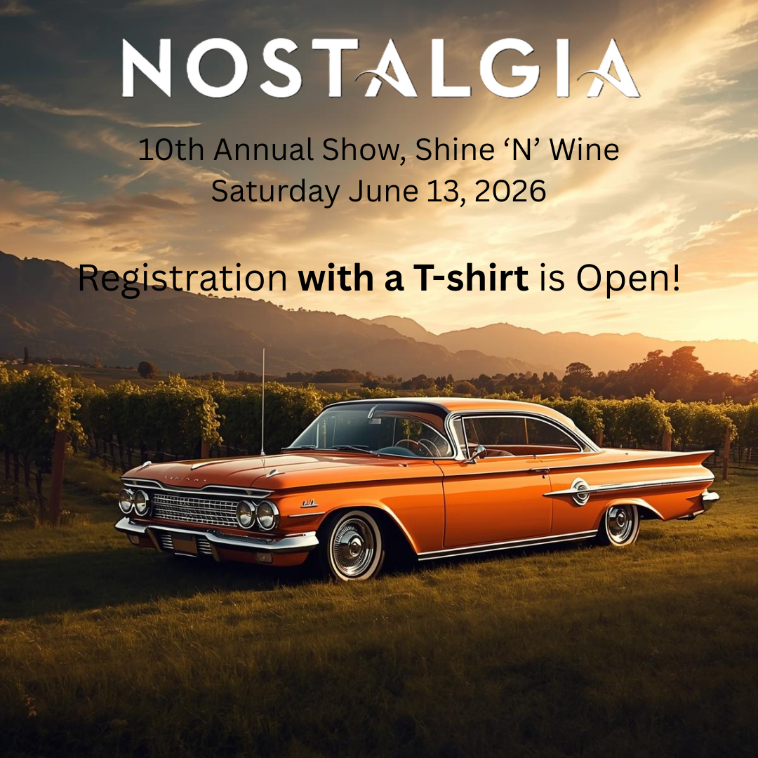 10th Annual Show, Shine 'N' Wine Registration with a commemorative t-shirt