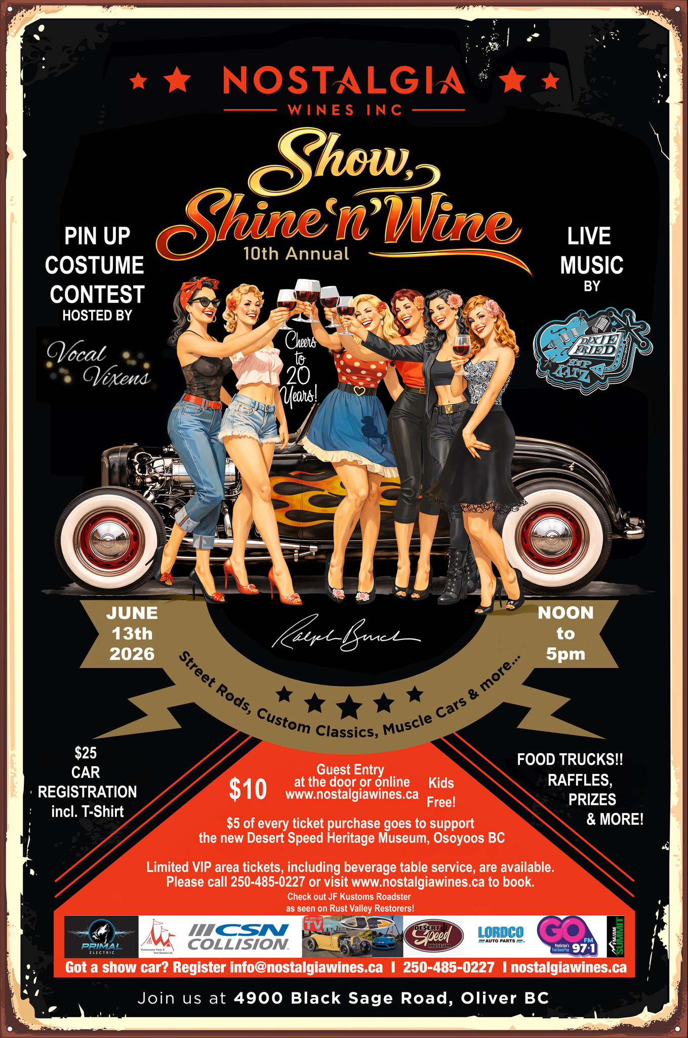 10th Annual Show, Shine 'N' Wine Registration