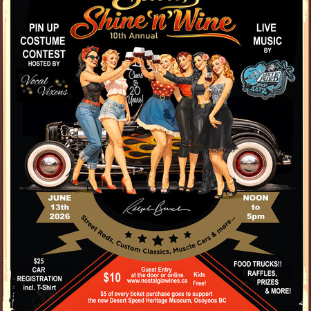 $10 Spectator General Admission to the 2026 Nostalgia Wines Show, Shine 'n' Wine Car Show