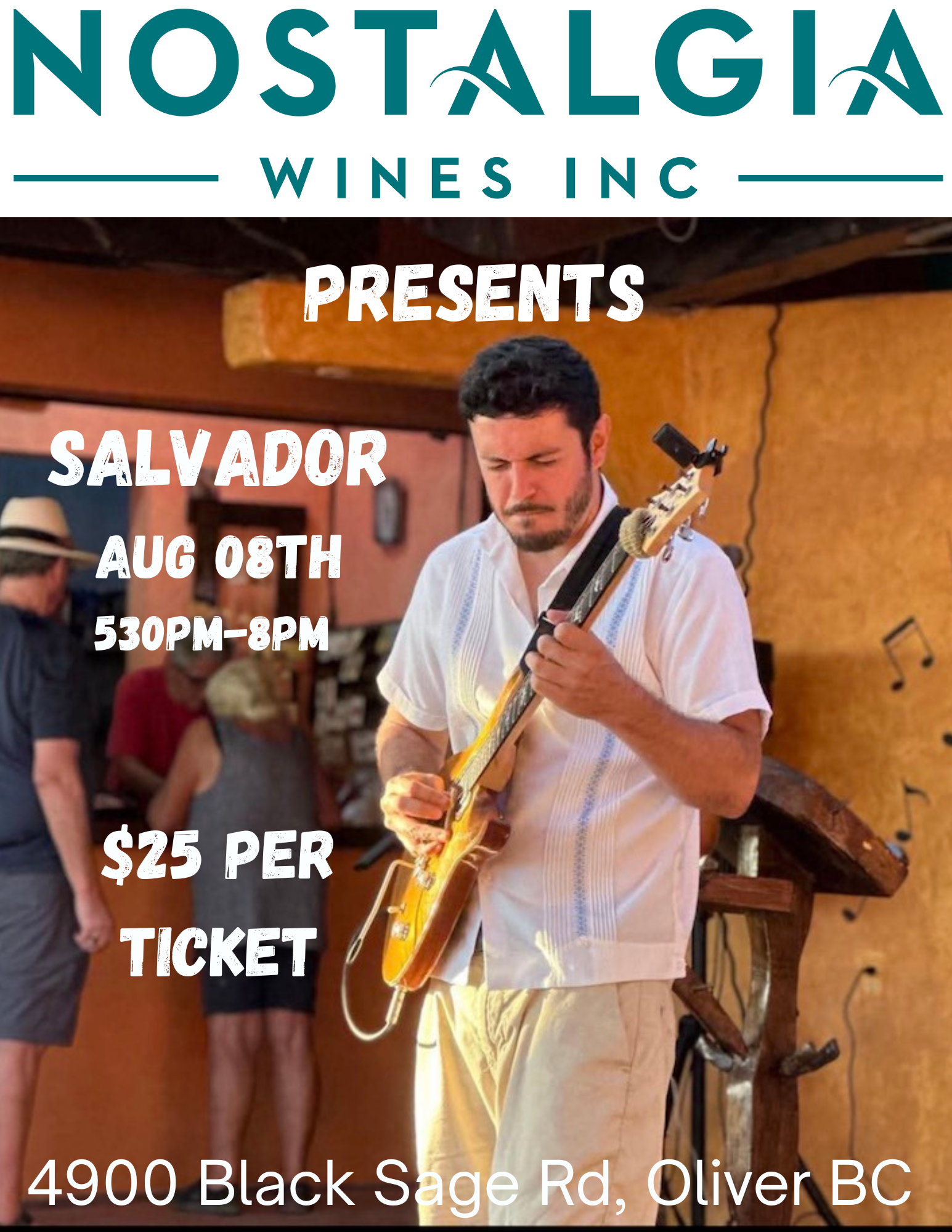 Live Music featuring Salvador Aug 08th 530pm-8pm $25
