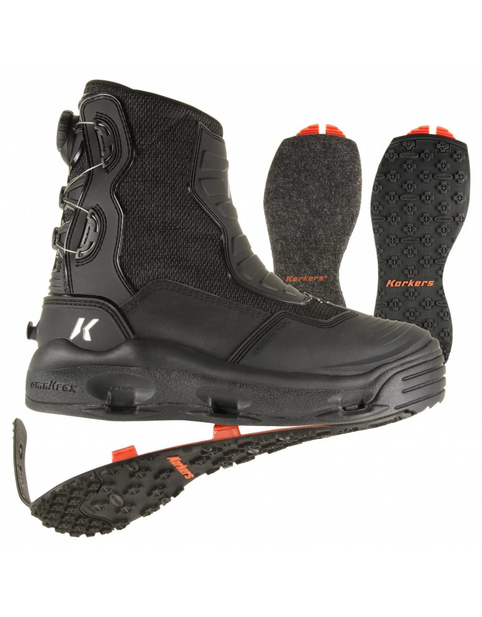 korkers Korkers Hatchback Boots  Kling-On & Plain Felt Soles