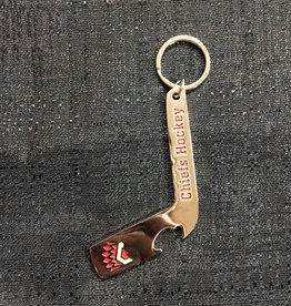 Hockey Stick/Bottle Opener Key Chain w/ Logo