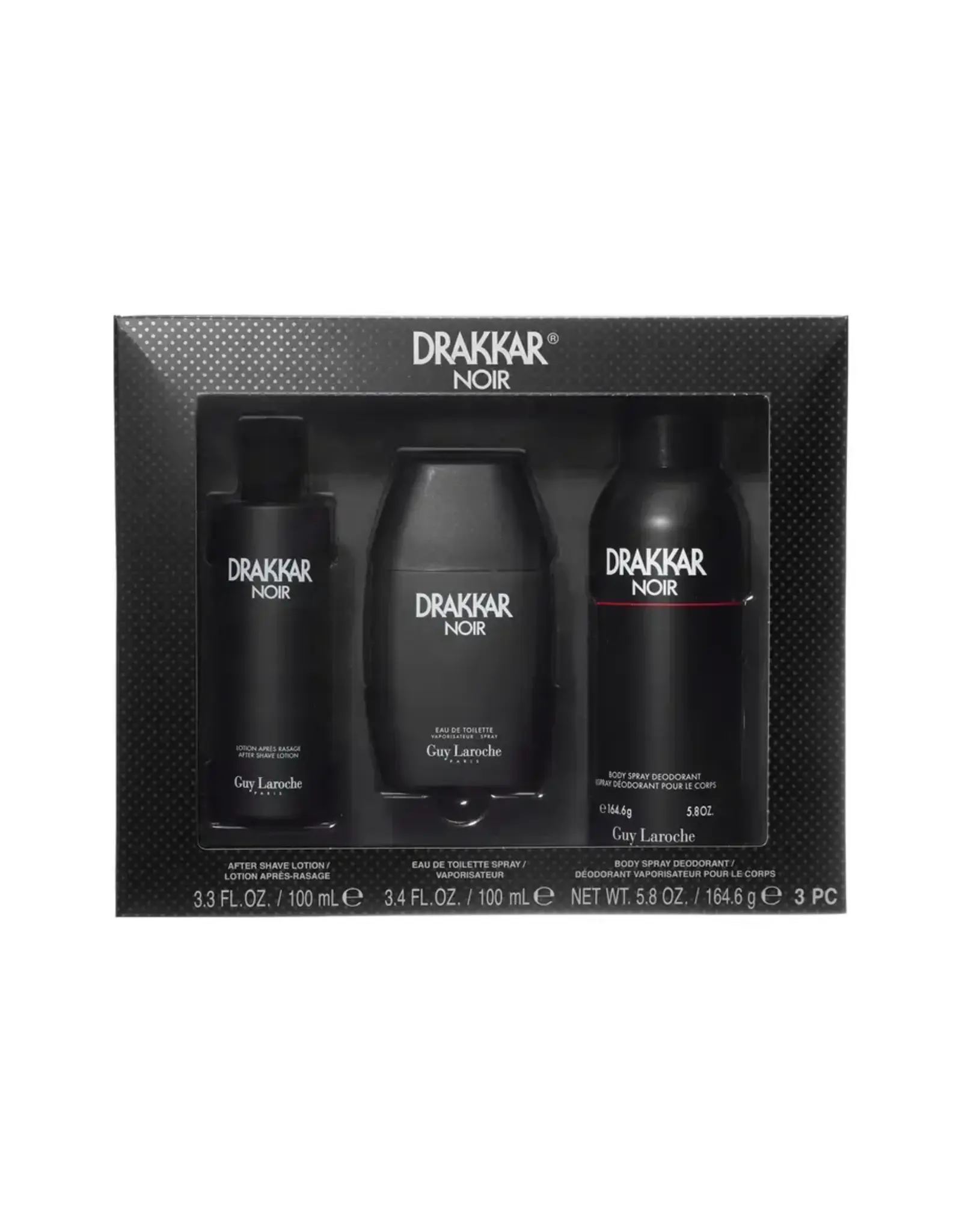 GUY LAROCHE DRAKKAR NOIR 3PCS SET + DEO + AFTER SHAVE