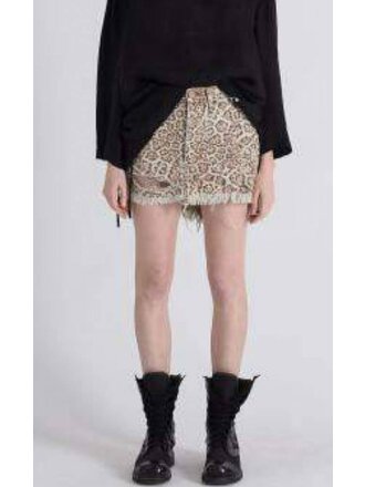 One Teaspoon Vanguard Mid Rise Denim Skirt in Leopard One Teaspoon Vanguard Mid Rise Denim Skirt in Leopard