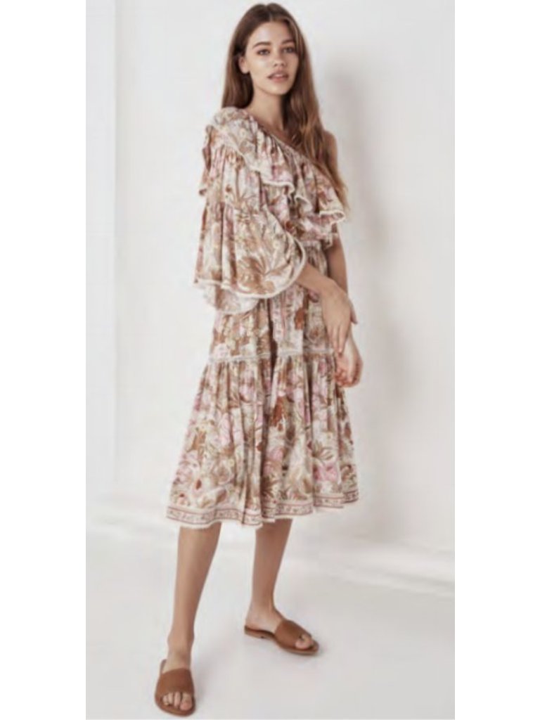 jungle one shoulder dress