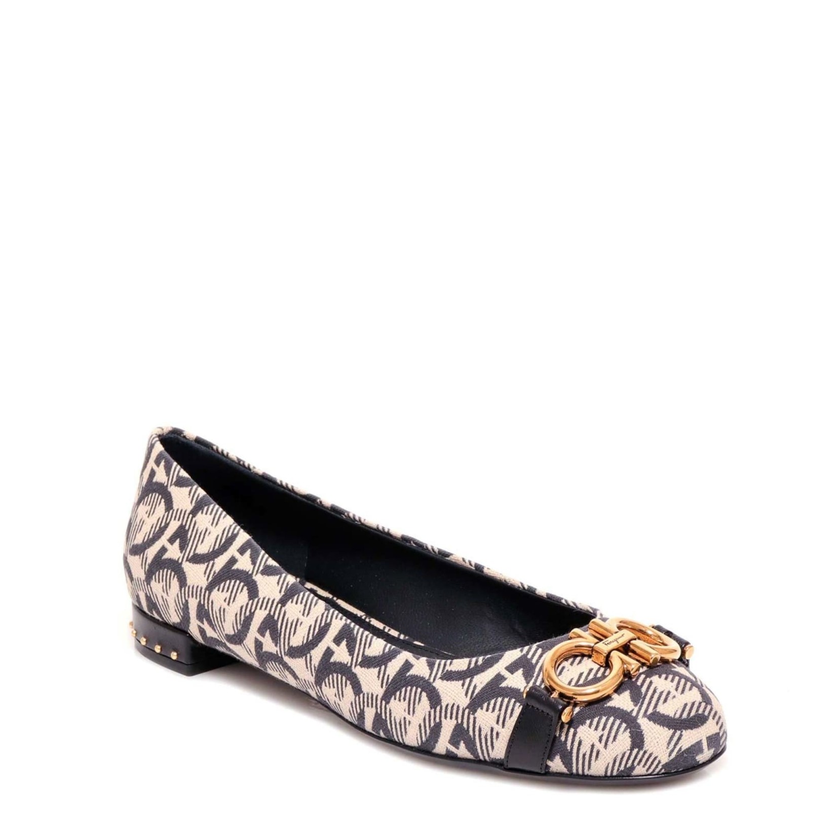 SALVATORE FERRAGAMO SALVATORE FERRAGAMO - BALLERINE GARDA - BEIGE BLACK - 704763