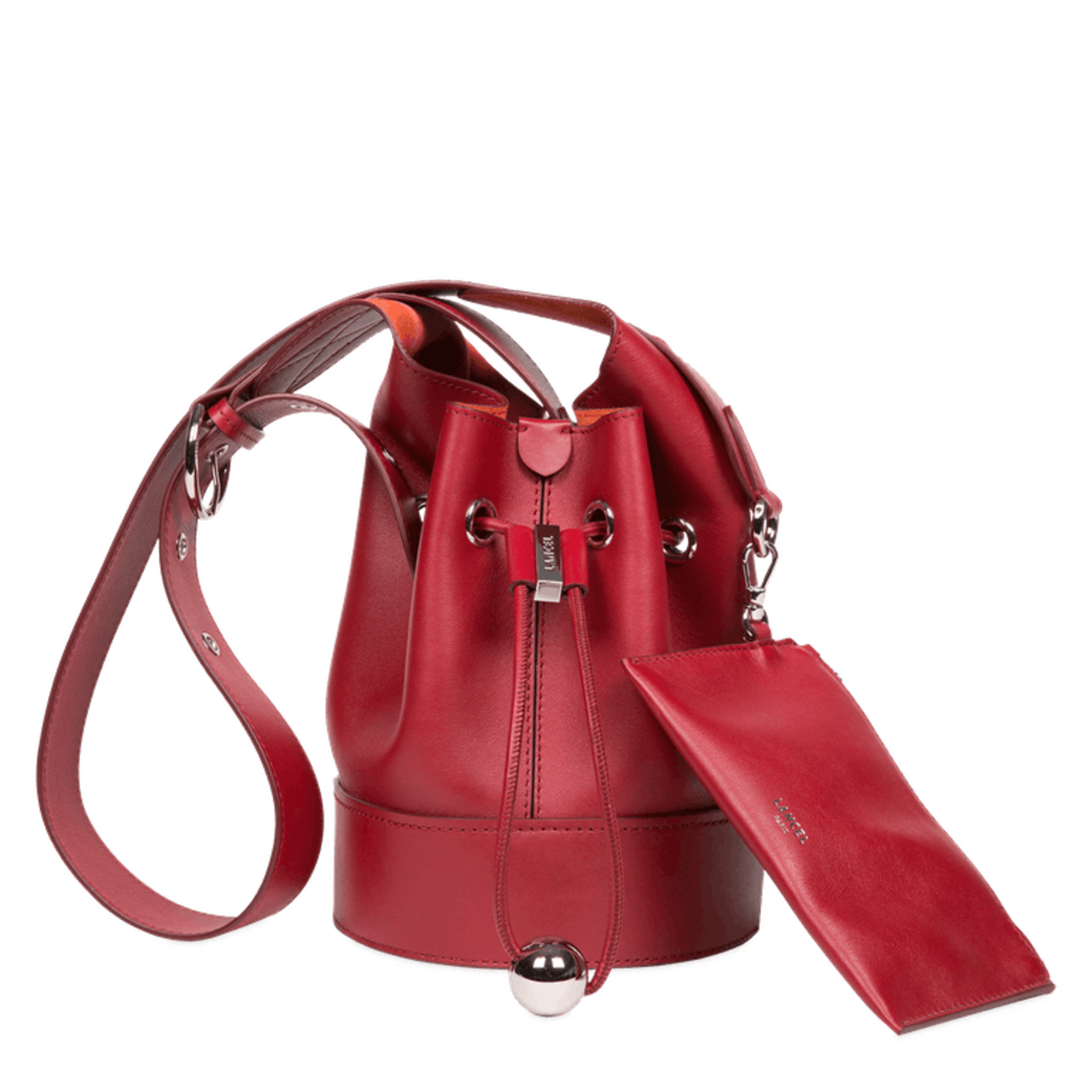 LANCEL LANCEL CHERI SAC SEAU PETIT MODELE - CARMIN