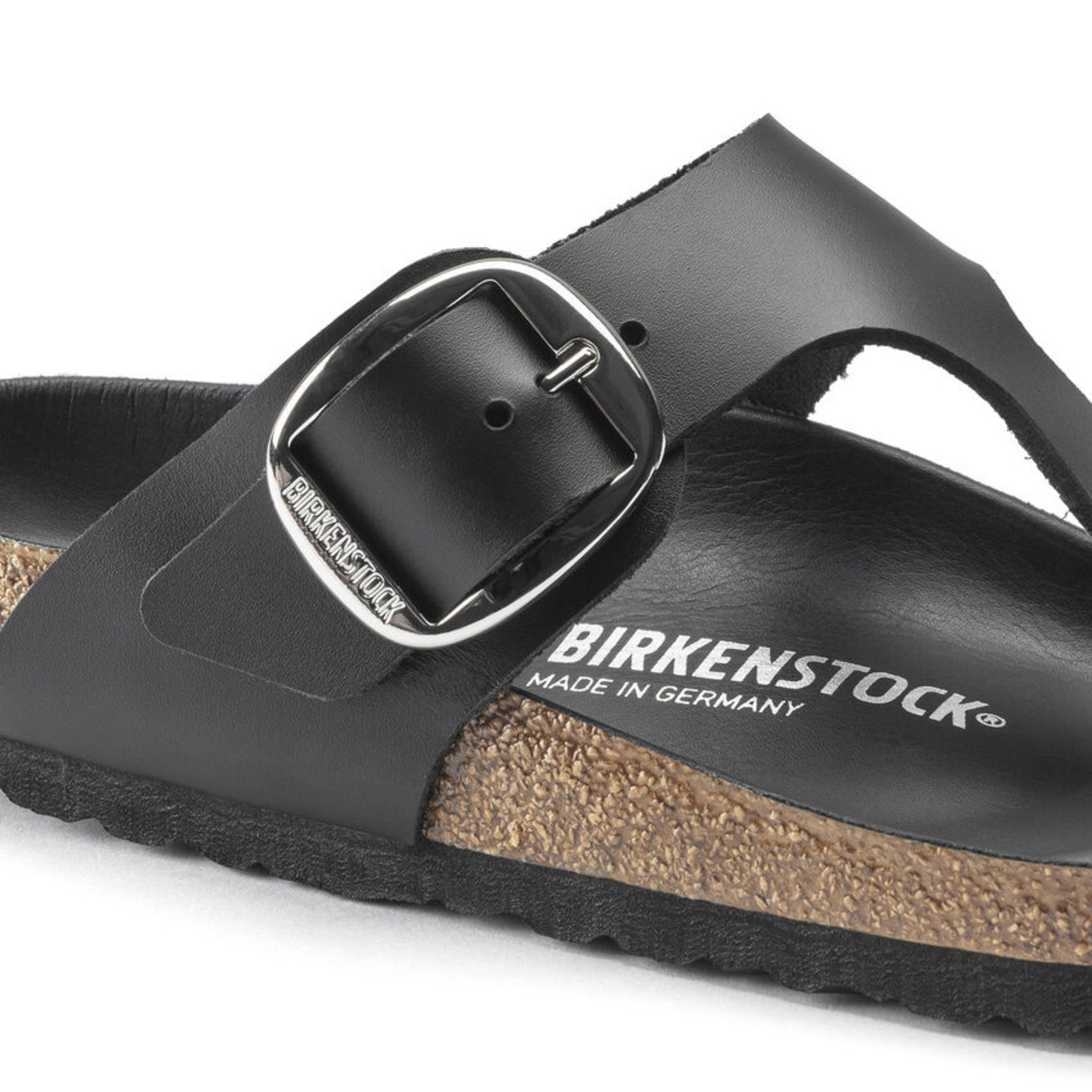 BIRKENSTOCK GIZEH BIG BUCKLE CUIR BLACK 1018776 - MEDIUM/NARROW