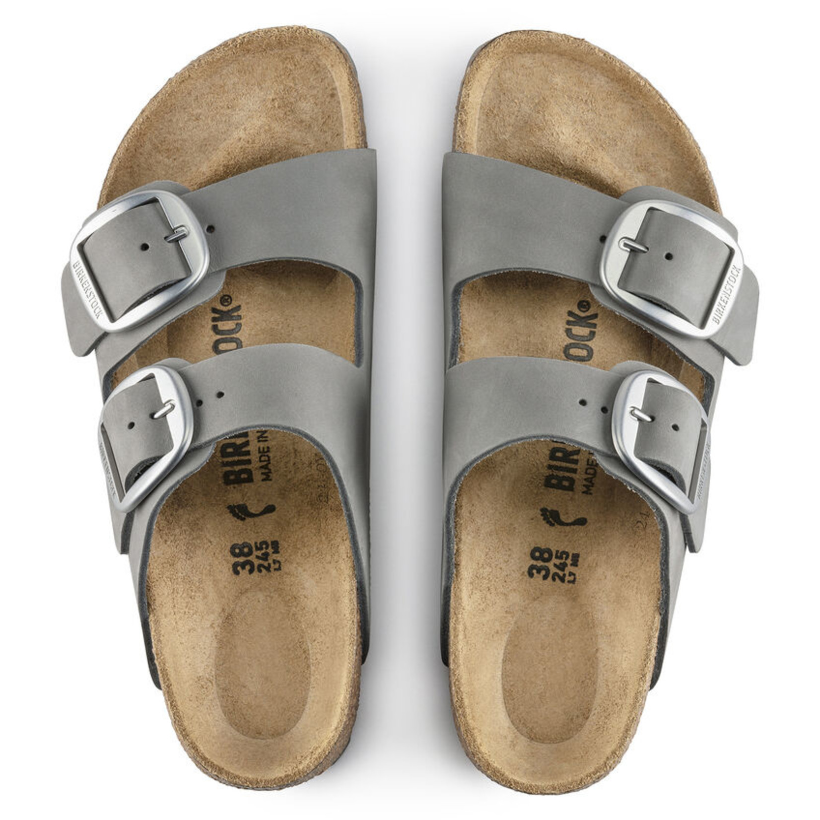 BIRKENSTOCK ARIZONA BIG BUCKLE NUBUCK LEATHER DOVE GREY - 1021751 REGULAR/WIDE