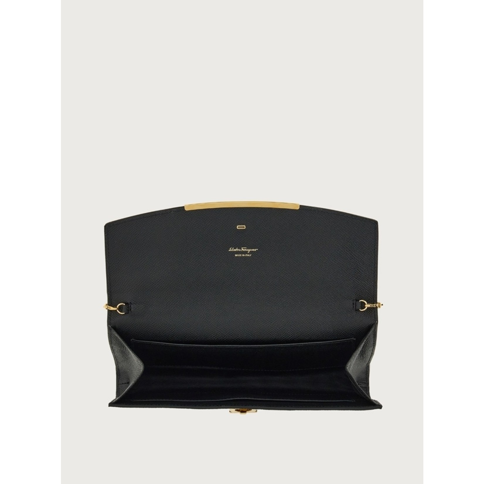 SALVATORE FERRAGAMO FERRAGAMO - HANDBAG THE MINI GANCINI CLIP 758670 BLACK