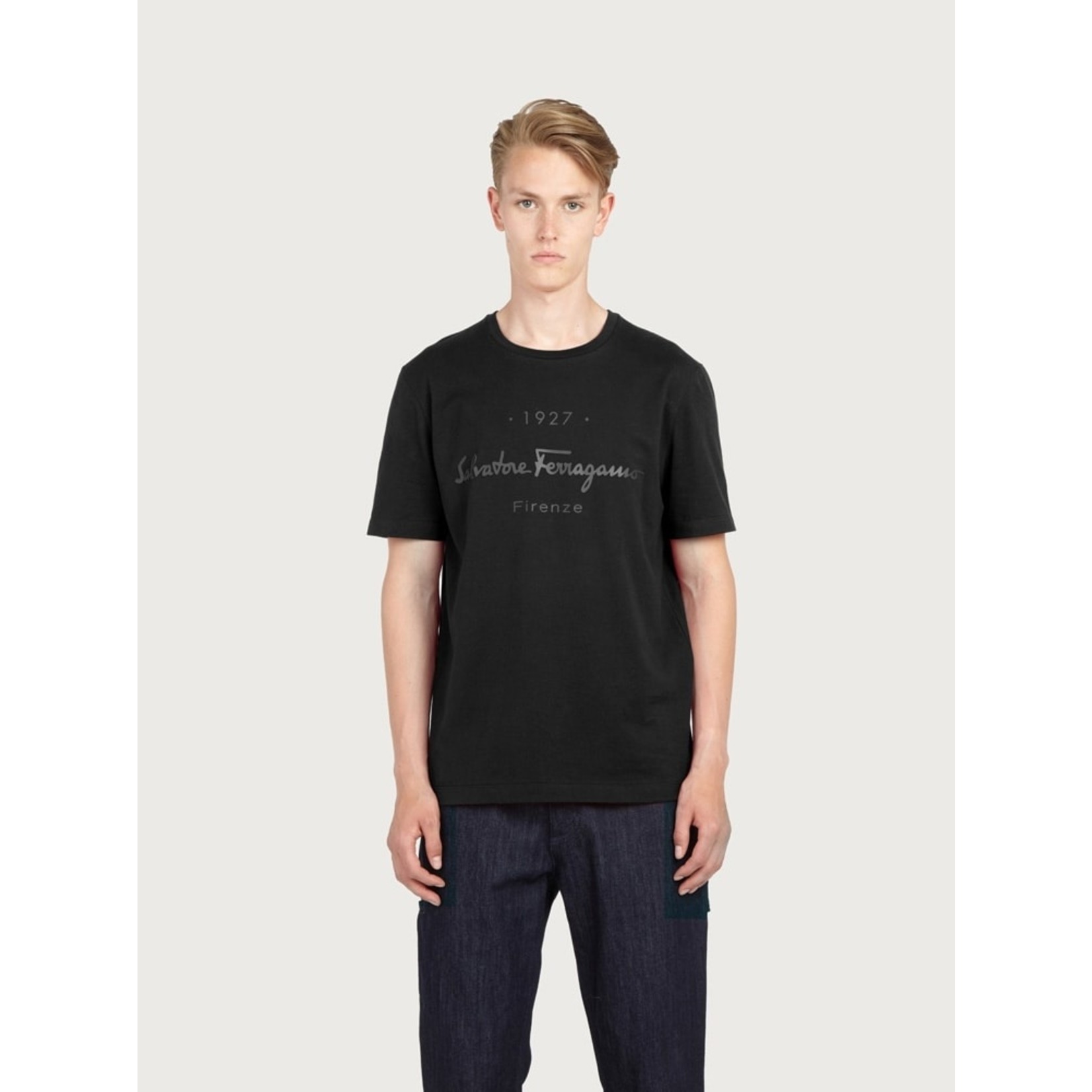 SALVATORE FERRAGAMO FERRAGAMO - SHORT SLEEVES T-SHIRT 734897 BLACK