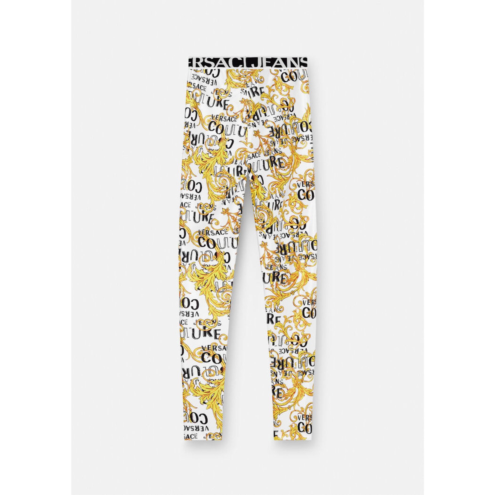 Versace Jeans Couture LEGGINGS With Ruffles And Print in Yellow