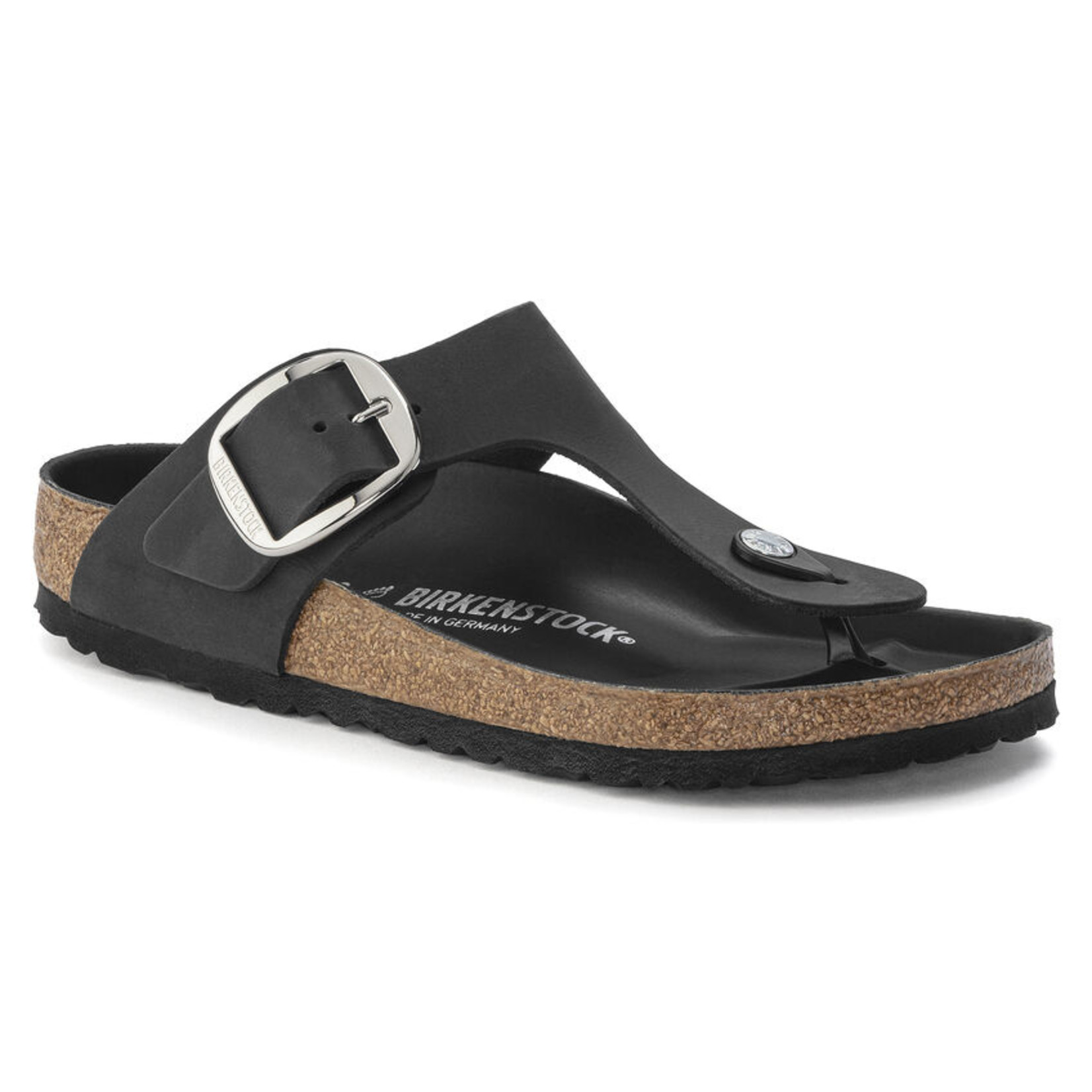 BIRKENSTOCK GIZEH BIG BUCKLE  NUBUCK BLACK 1023334 - REGULAR/WIDE