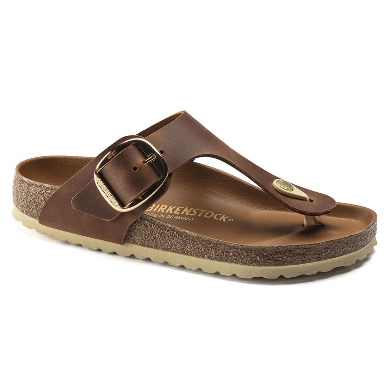 BIRKENSTOCK GIZEH BIG BUCKLE CUIR COGNAC 1018745 - REGULAR/WIDE