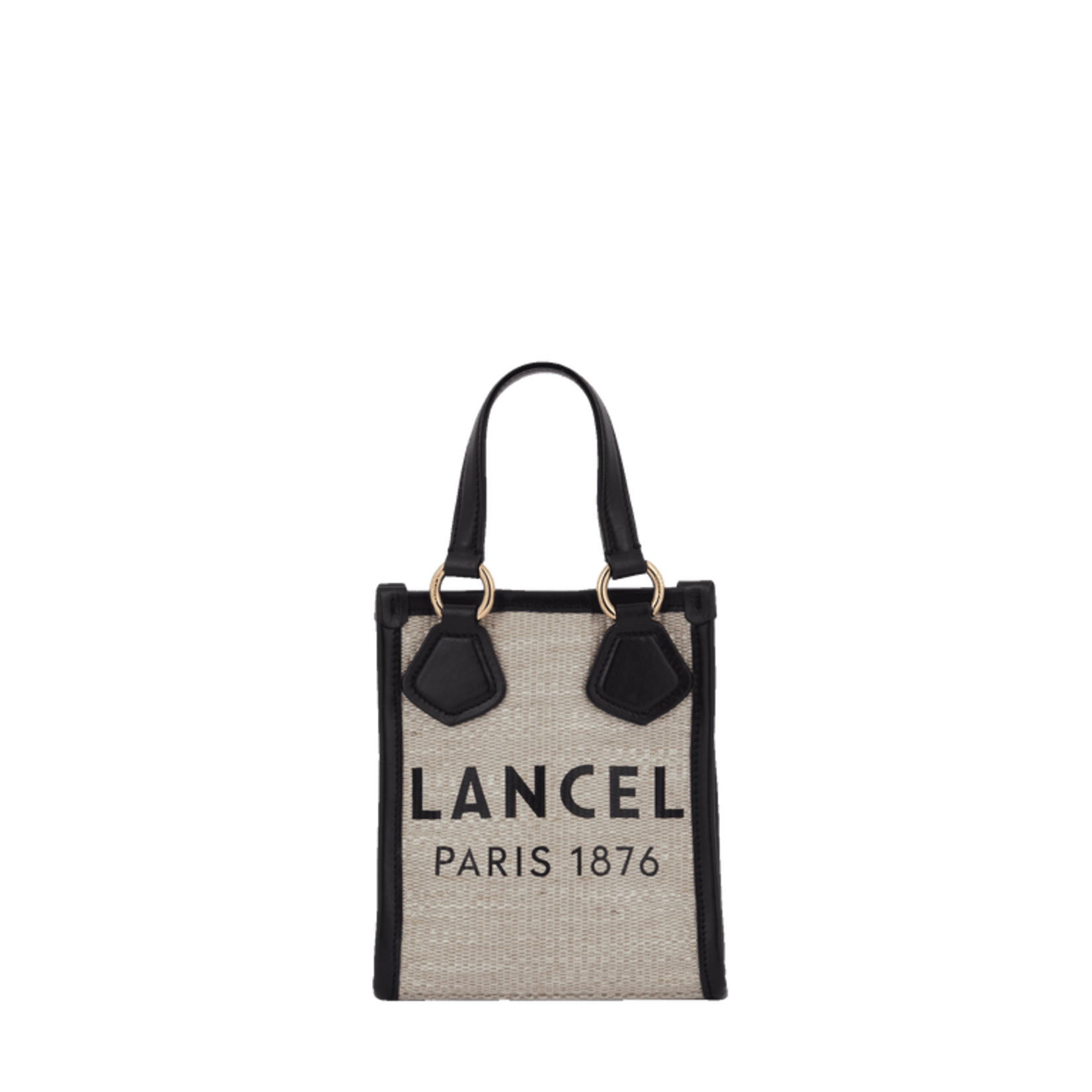 LANCEL LANCEL SUMMER TOTE MINI CABAS VERTICAL - NATUREL/NOIR