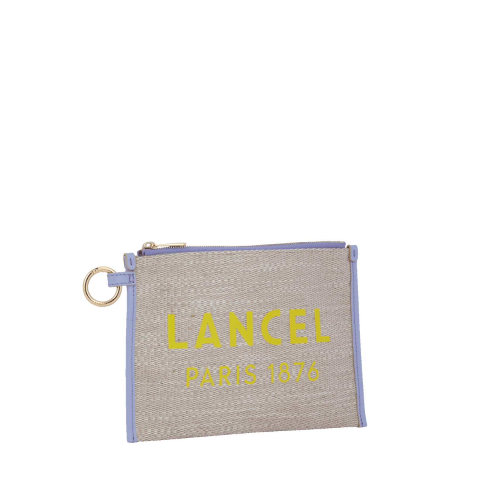 LANCEL LANCEL SUMMER TOTE POCHETTE ZIPPEE - NATUREL/LAVANDE