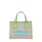 LANCEL LANCEL SUMMER TOTE ZIP SMALL - GN NATUREL/VERTPOMME