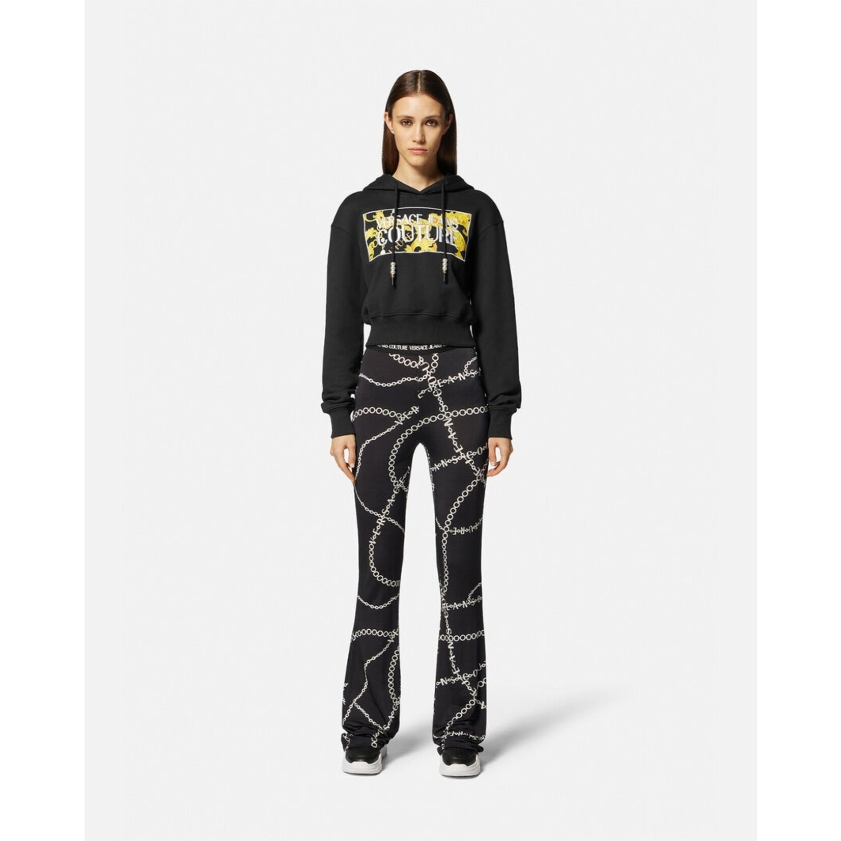 VERSACE JEANS COUTURE VERSACE JEANS COUTURE WOMEN'S CROP HOODIE 75HAIE01 CF00E