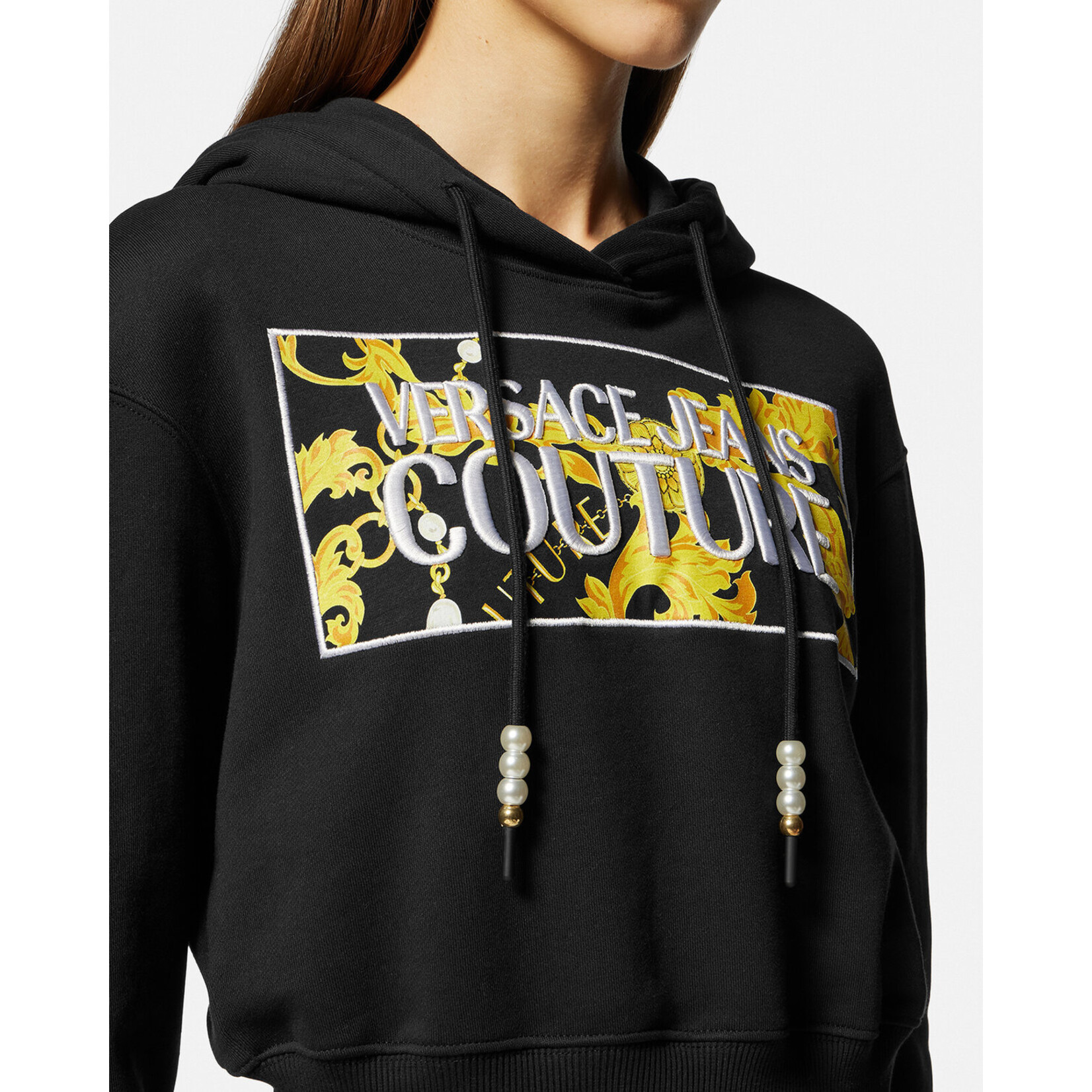 VERSACE JEANS COUTURE VERSACE JEANS COUTURE WOMEN'S CROP HOODIE 75HAIE01 CF00E