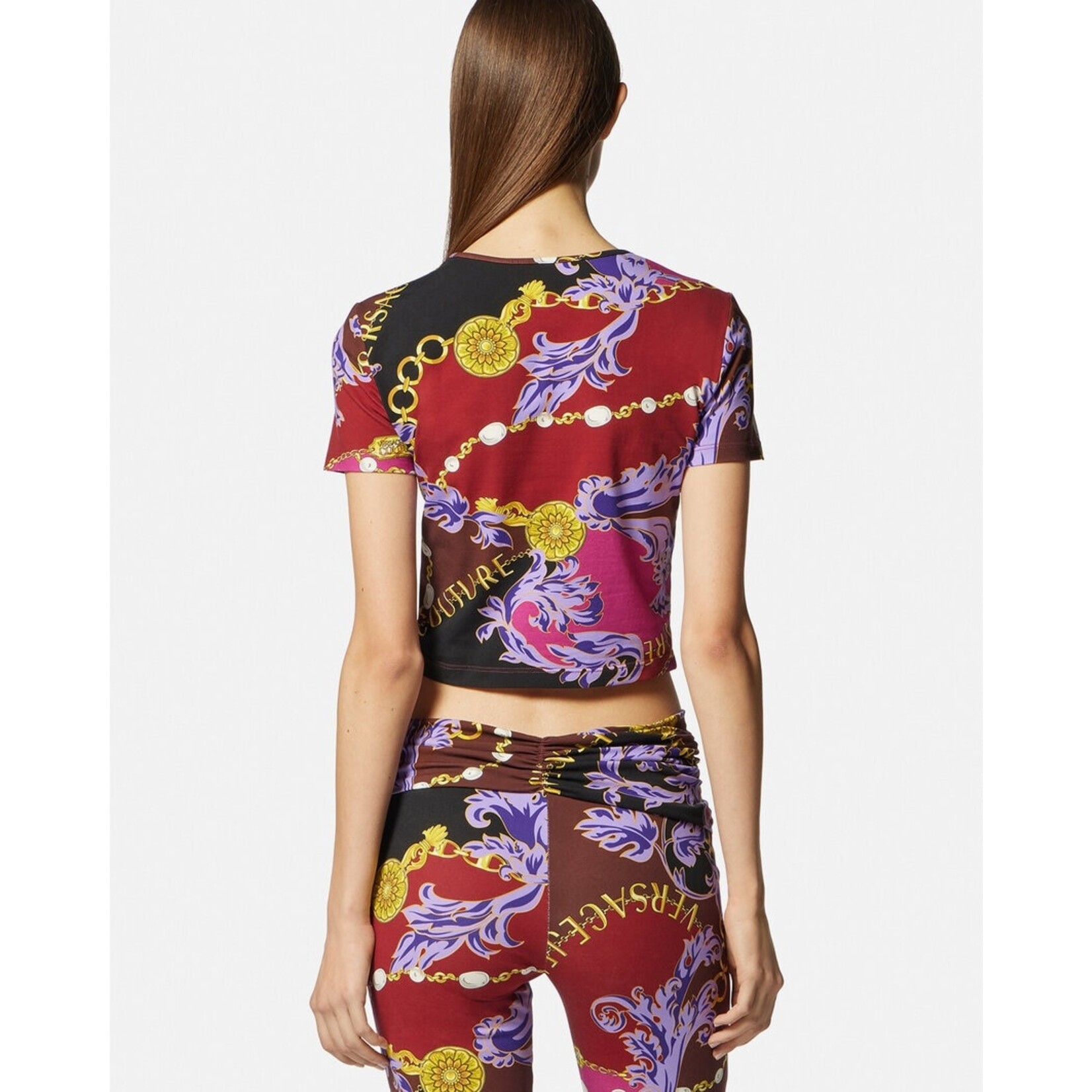 VERSACE JEANS COUTURE Outlet: T-shirt in printed stretch cotton