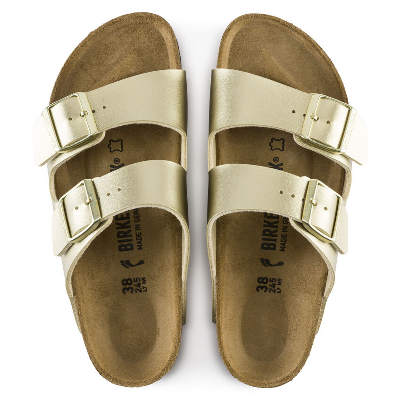 BIRKENSTOCK ARIZONA BIRKO-FLOR GOLD NARROW 1016111