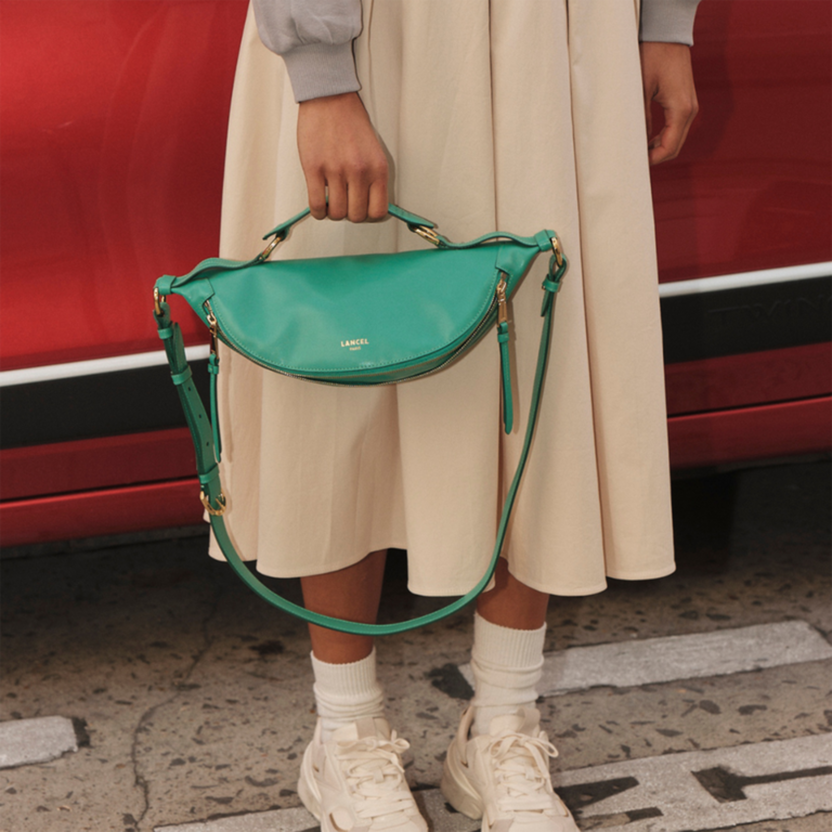 LANCEL LANCEL ORIGAMI SMALL TX EMERAUDE