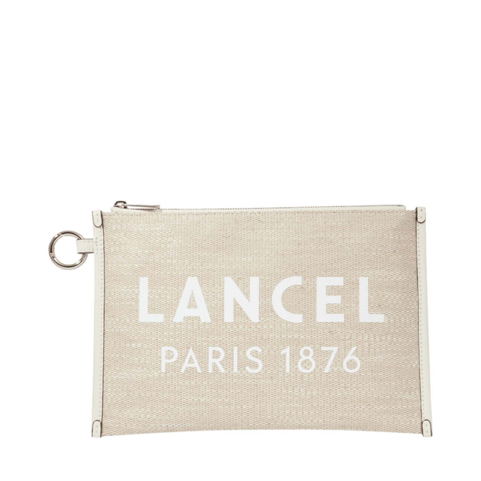 LANCEL LANCEL SUMMER TOTE POCHETTE ZIPPEE LARGE- 5Z NATUREL/BLANC