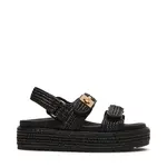STEVE MADDEN STEVE MADDEN BIGMONA 00S BLACK RAFFIA