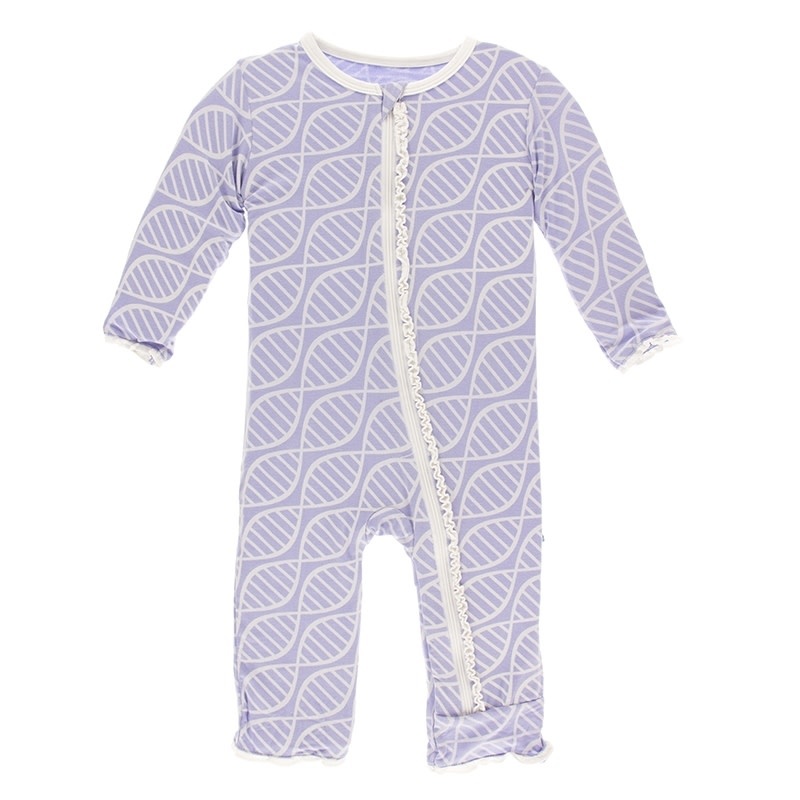 KicKee Pants Print Muffin Ruffle Coverall with Zipper