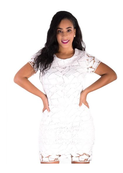 Cutout Square Crochet Dress