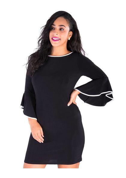 IFE- Three Quarter Bell Sleeve Dress