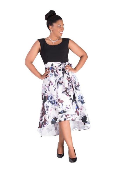 SADE-Floral High Low Dress