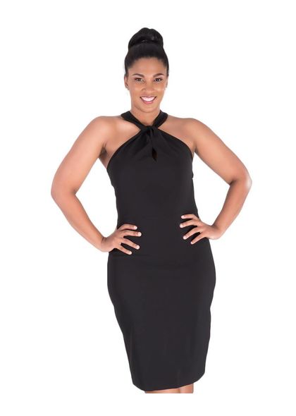RAQUEL-Twisted Halter Neck Dress