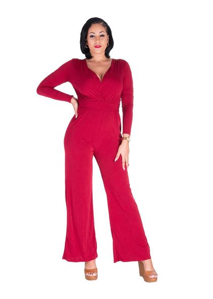 L & C IMAJICA- Cross Over Tie Waist Jumpsuit