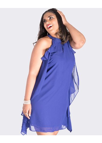 FABIENNE-Halter Flutter Dress