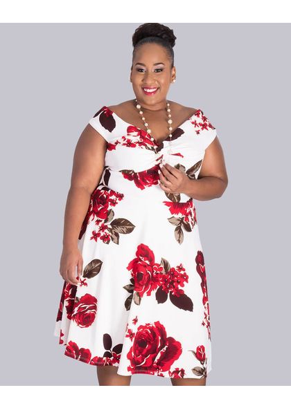 BONITA- Plus Size Twist Front Off Shoulder