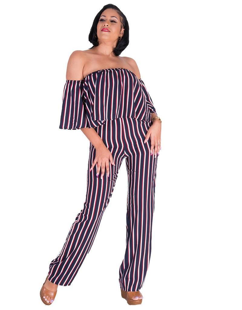 girls off the shoulder jumpsuit