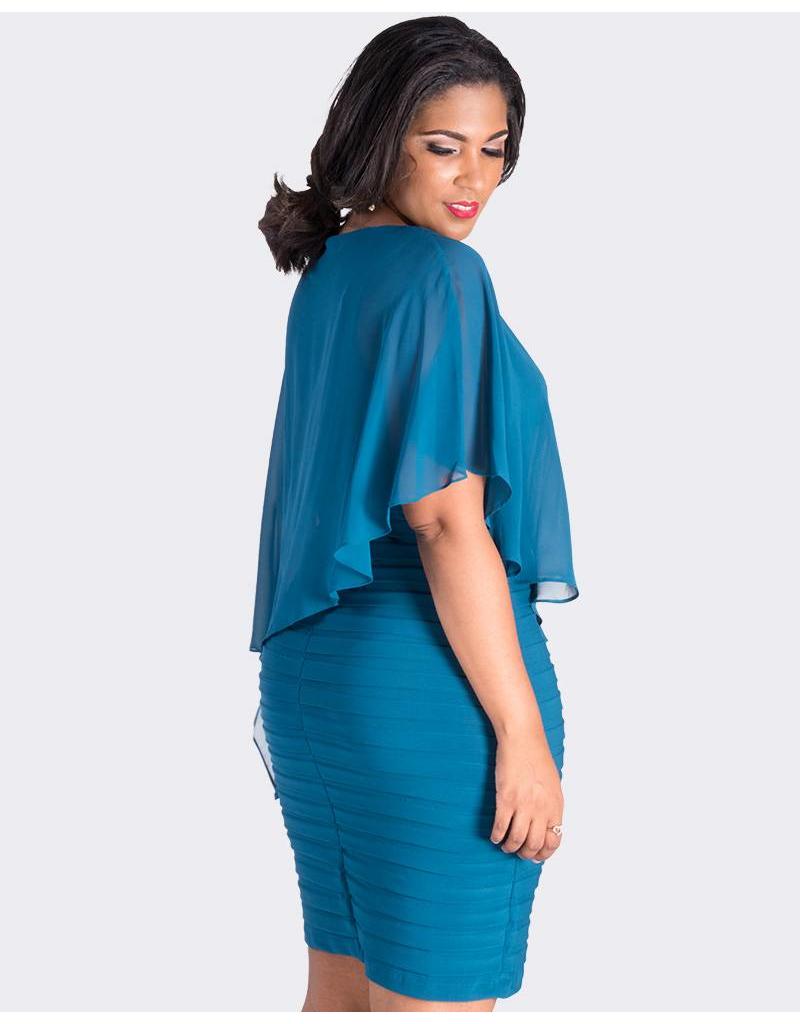 chiffon cape dress