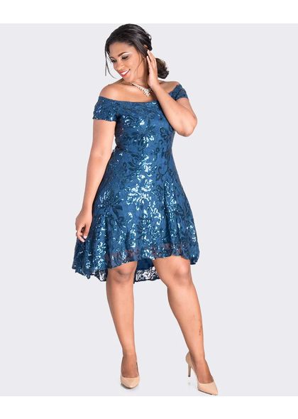 LEANDRA- Lace Cap Sleeve Fit and Flare Dress